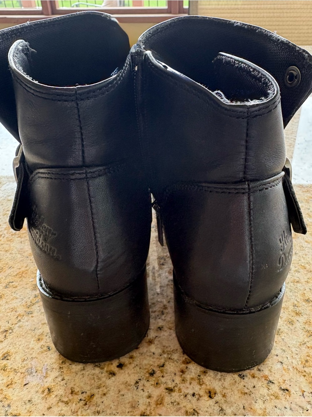 Harley-Davidson Lifestyle Women's Black Leather Harness Boots Silver Buckles - Picture 5 of 10